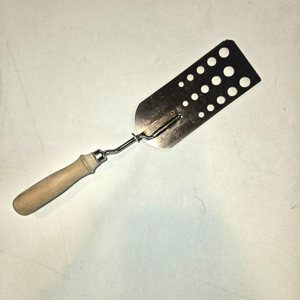 Vntg Triple Bladed Expandable Wooden Handle Spatula‎ Flipper Turner